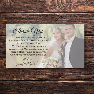 elegant classic chic thank you wedding day photo  card