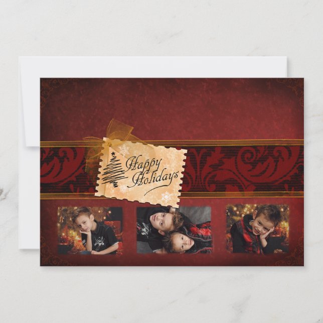 Elegant Classic Christmas Flat Card (Front)