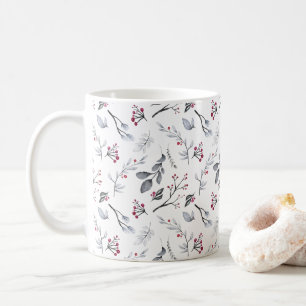 Elegant Classic Christmas Leaves and Berries Coffee Mug