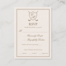 Elegant Classic Crest Monogram Golf Wedding