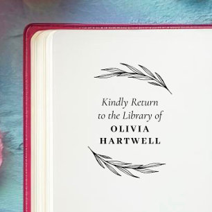 Elegant & Classic Custom Book  Rubber Stamp