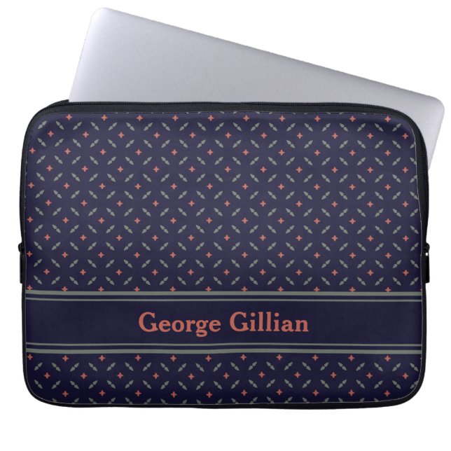 elegant classic deep blue  laptop sleeve (Front)