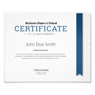 Elegant Classic Diploma Certificate blue ribbon Photo Print