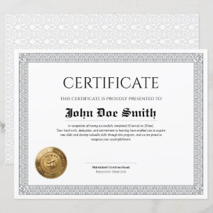 Elegant Classic Diploma Certificate gold foil seal