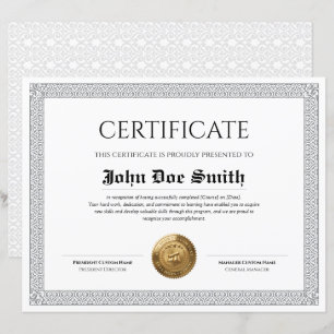 Elegant Classic Diploma Certificate gold foil seal