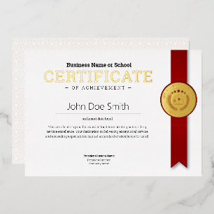 Elegant Classic Diploma Certificate gold foil seal Holiday Card