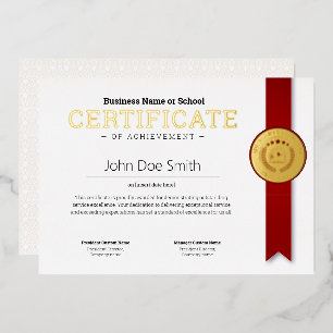 Elegant Classic Diploma Certificate gold foil seal Holiday Card