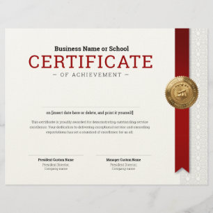 Elegant Classic Diploma Certificate gold foil seal Letterhead