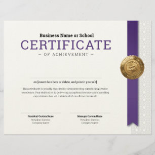 Elegant Classic Diploma Certificate gold foil seal Letterhead