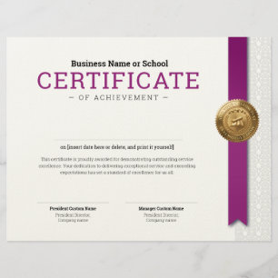 Elegant Classic Diploma Certificate gold foil seal Letterhead