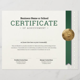 Elegant Classic Diploma Certificate gold foil seal Letterhead
