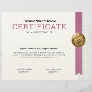 Elegant Classic Diploma Certificate gold foil seal Letterhead