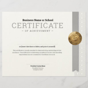 Elegant Classic Diploma Certificate gold foil seal Letterhead