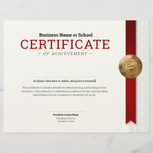 Elegant Classic Diploma Certificate gold foil seal Letterhead