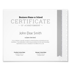 Elegant Classic Diploma Certificate grey ribbon Photo Print