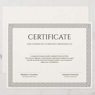 Elegant Classic Diploma Certificate linen finish Letterhead