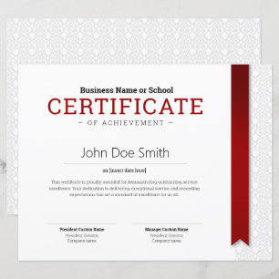 Elegant Classic Diploma Certificate red ribbon