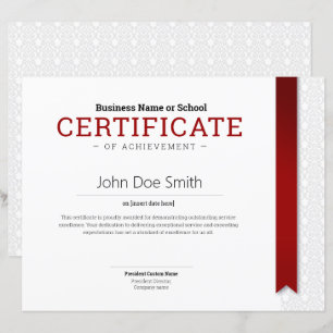 Elegant Classic Diploma Certificate red ribbon