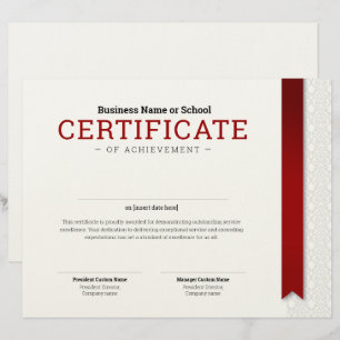 Elegant Classic Diploma Certificate red ribbon Letterhead