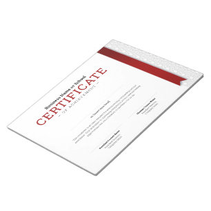 Elegant Classic Diploma Certificate red ribbon Notepad