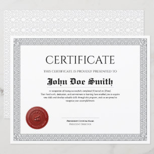 Elegant Classic Diploma Certificate red wax seal