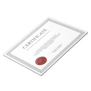 Elegant Classic Diploma Certificate red wax seal Notepad