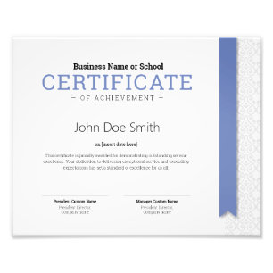 Elegant Classic Diploma Certificate violet ribbon Photo Print