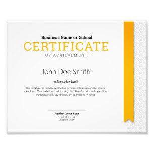Elegant Classic Diploma Certificate yellow ribbon Photo Print