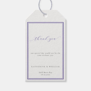 Elegant Classic Double Frame Nautical Navy Wedding Gift Tags