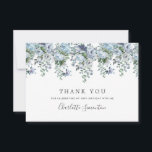 Elegant Classic Dusty Blue Floral 18th Birthday Thank You Card<br><div class="desc">A beautiful and elegant thank you card designed especially for a 18th birthday. It features a top border dusty blue roses,  peonies and wildflowers.  Three lines are provided for a customized thank you and the birthday woman's name.</div>