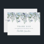 Elegant Classic Dusty Blue Floral 18th Birthday Thank You Card<br><div class="desc">A beautiful and elegant thank you card designed especially for a birthday. It features a top border dusty blue roses,  peonies and wildflowers.  Three lines are provided for a customized thank you and the birthday woman's name.</div>