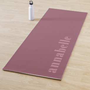 Elegant Classic Dusty Rose Minimal Personalized Yoga Mat