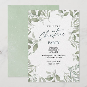 Elegant Classic Floral Christmas Invitation