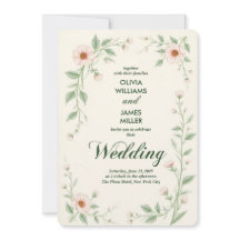 Elegant Classic Floral Wedding Invitation