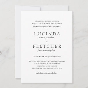Elegant Classic Formal All In One Wedding Invitation