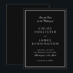 Elegant Classic Formal Black White Wedding Save The Date<br><div class="desc">Elegant Classic Formal Black White Frame Wedding Save the Date Invitation Card</div>
