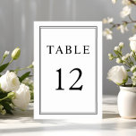 Elegant Classic Formal Black White Wedding  Table Number<br><div class="desc">Elegant Classic Formal Black White Wedding Table Number Card</div>