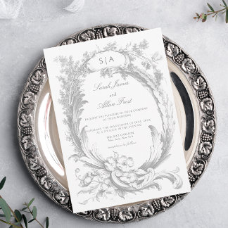 Elegant Classic French Rococo Floral Invitation