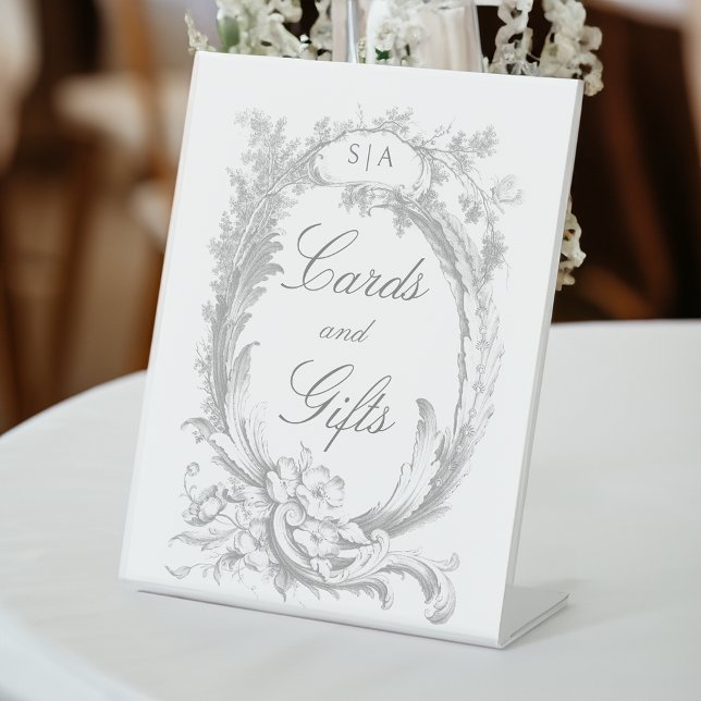 Elegant Classic French Rococo Floral Pedestal Sign (Creator Uploaded)