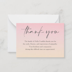 Elegant Classic Funeral Memorial Thank You Card