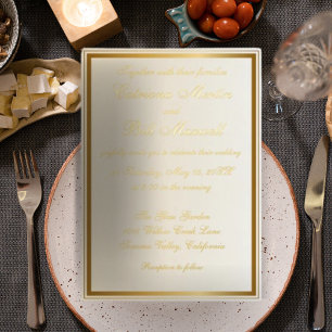 Elegant Classic Gold Foil Wedding Invitation
