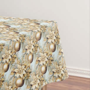 Elegant classic gold mint luxury Christmas bouquet Tablecloth