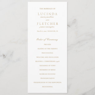 Elegant Classic Gold Traditional Formal Wedding Program