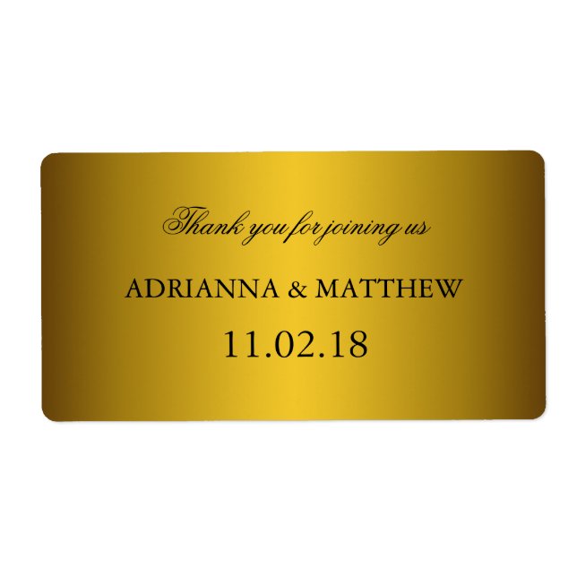 Elegant Classic Gold Wedding Wine Labels2 (Front)