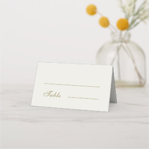 Elegant Classic Golden Monogram Wedding Folded Place Card