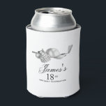 Elegant Classic Golf 18th Birthday Party Custom Can Cooler<br><div class="desc">Elegant black and white custom birthday can coolers for a golfer. The top of is decorated with golf accessories - a golf club, golf ball, hat and gloves. The watercolor design creates a traditional and classic aesthetic. Perfect for a birthday bash at the club or a backyard BBQ. All of...</div>