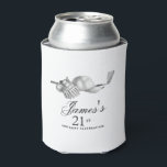 Elegant Classic Golf 21st Birthday Party Custom Can Cooler<br><div class="desc">Elegant black and white custom birthday can coolers for a golfer. The top of is decorated with golf accessories - a golf club, golf ball, hat and gloves. The watercolor design creates a traditional and classic aesthetic. Perfect for a birthday bash at the club or a backyard BBQ. All of...</div>