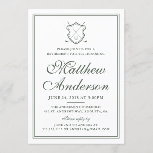 Elegant Classic Golf Retirement Party Invitation