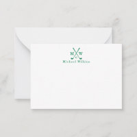 Elegant Classic Green Crossed Clubs Golf Monogram