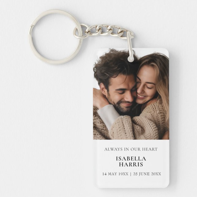 Elegant Classic “In Loving Memory” Keepsake Keychain (Front)